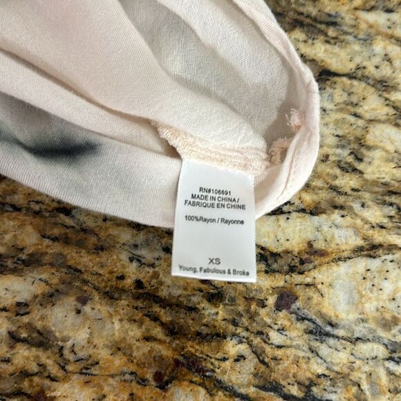 Young Fabulous And Broke Tie Dye Bell Sleeve Tie Front Boho Top Size XS - Picture 6 of 9